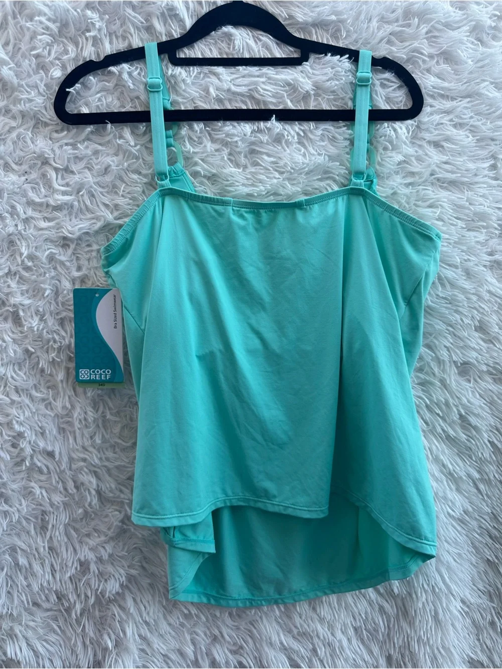 Coco Reef Ultra Fit Bra Sized Underwire Tankini Top - Classic Solids SZ 34D - Picture 4 of 6